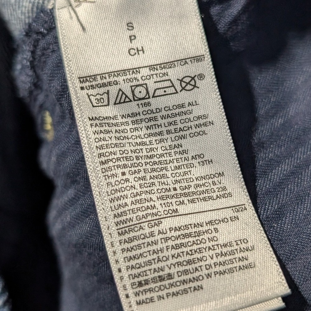 Gap Mid Rise Horseshoe Blue Denim Pull On Drawstring Jeans Small - Picture 8 of 8